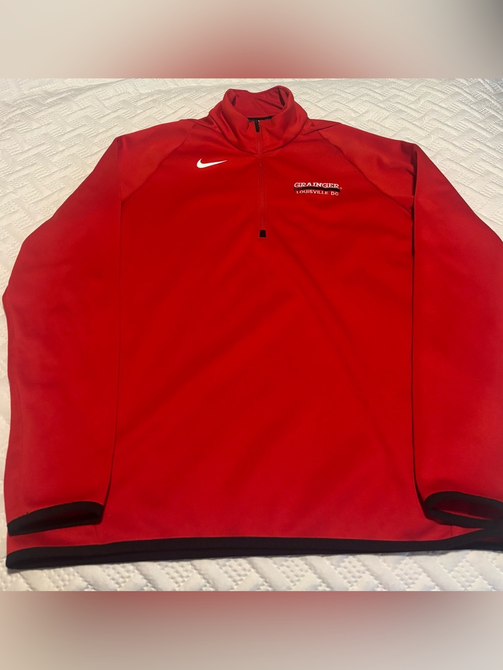 Nike Red Fleece Lined Dri-Fit Quarter Zip Size Large